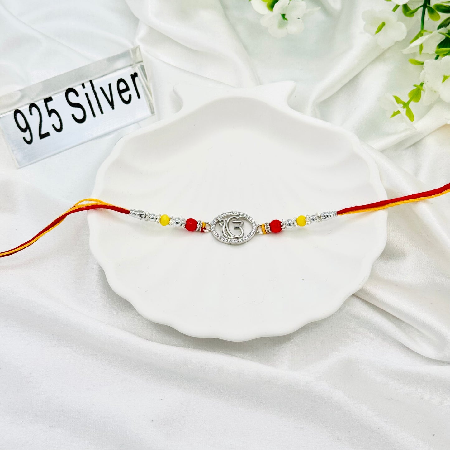 Ek Onkar Silver Rakhi Thread SRT11