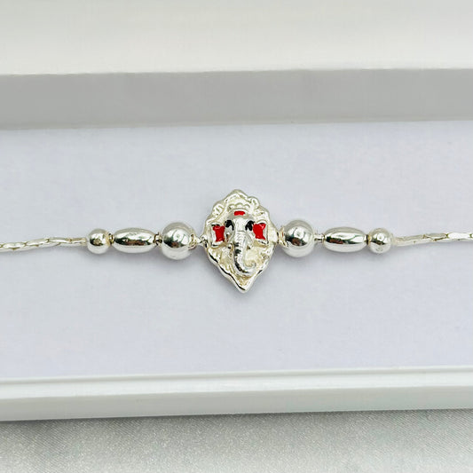 Shri Ganesh 925 Silver Rakhi MRI08