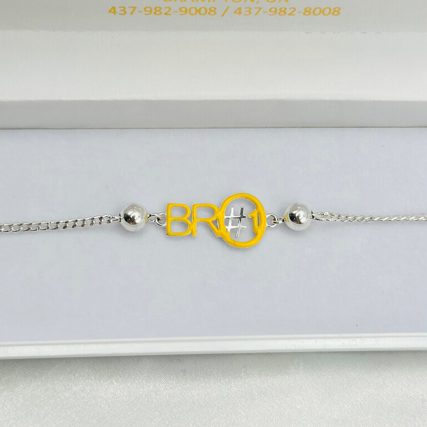 Bro No 1 925 Silver Rakhi MRI09