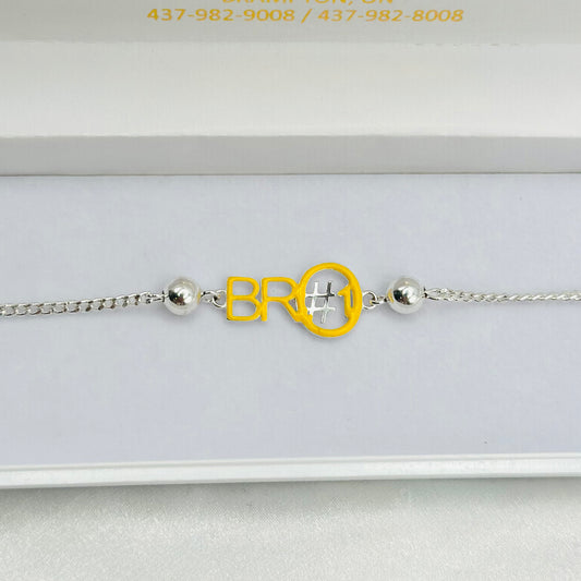 Bro No 1 925 Silver Rakhi MRI09