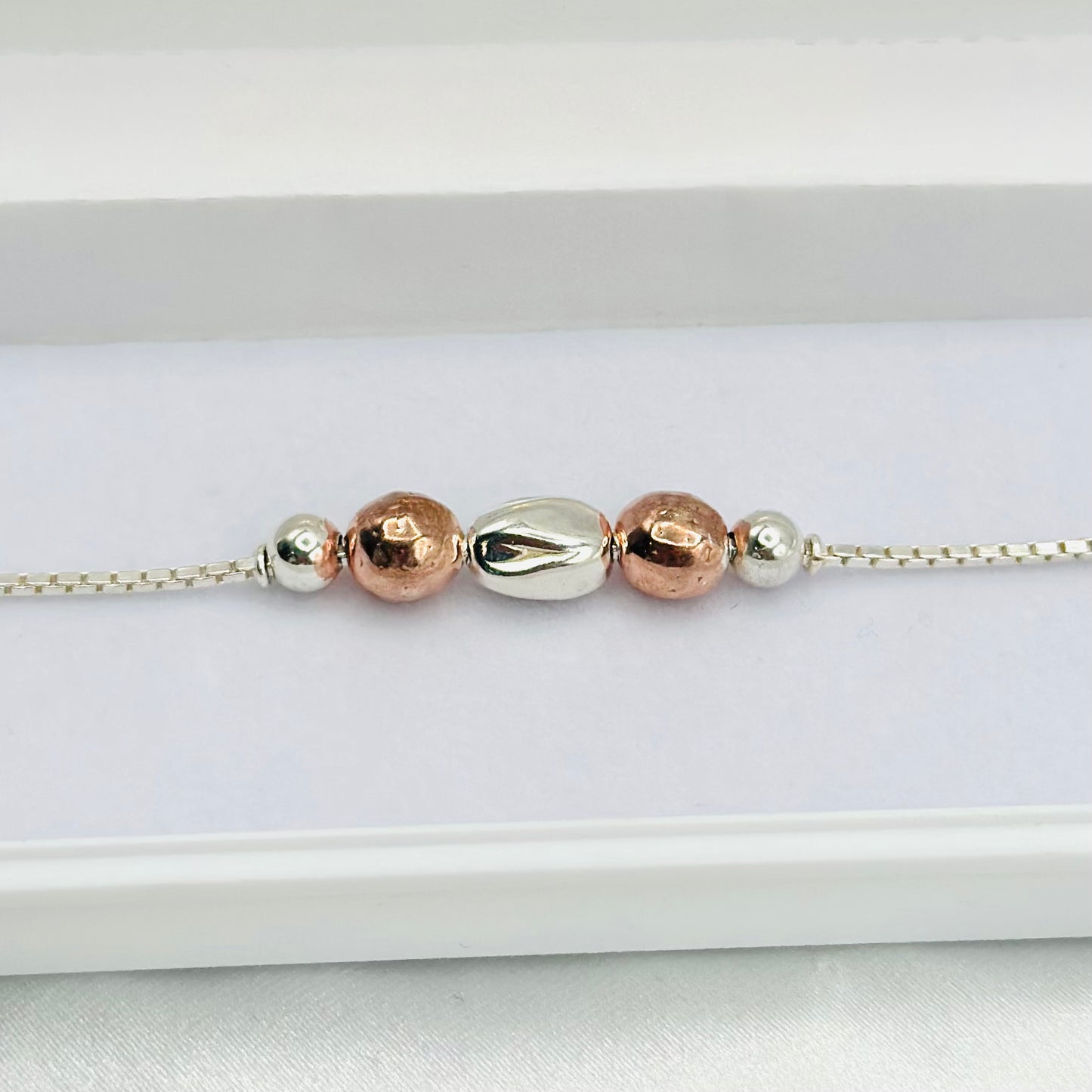 Rosegold Beaded 925 Silver Rakhi MRI10