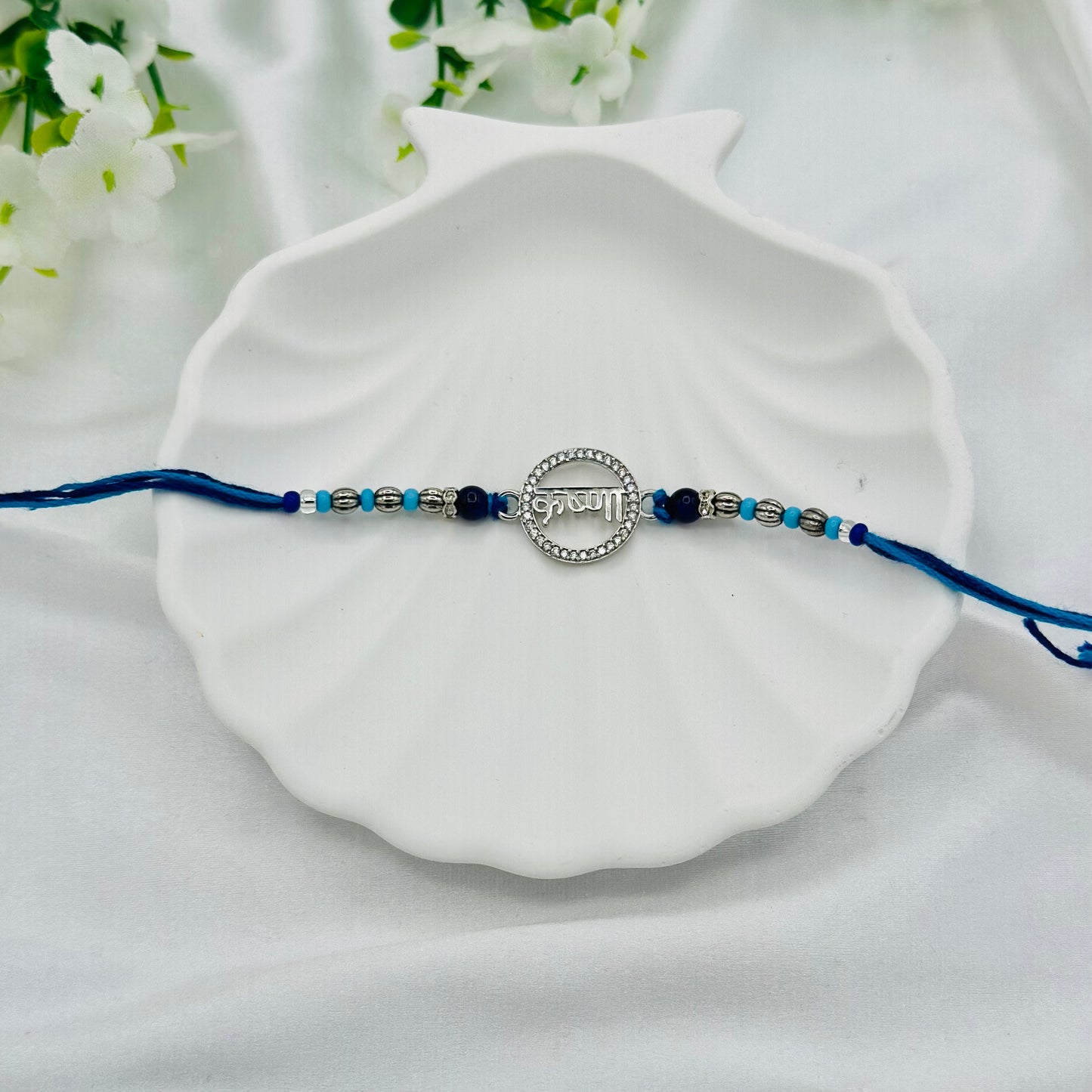 Krishna Silver Rakhi Thread SRT09