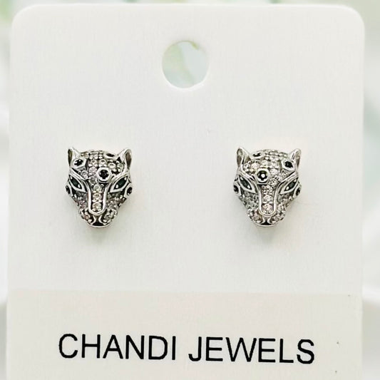 Versace Lion Stud 925 Sterling Silver Earrings ERW16