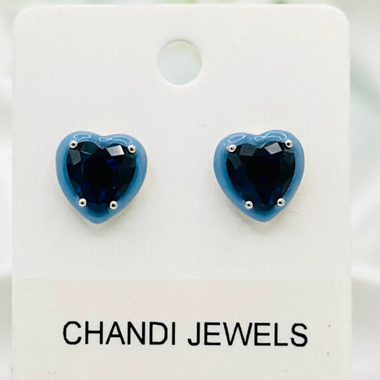 Titanic Heart Stud 925 Sterling Silver Earrings ERW20