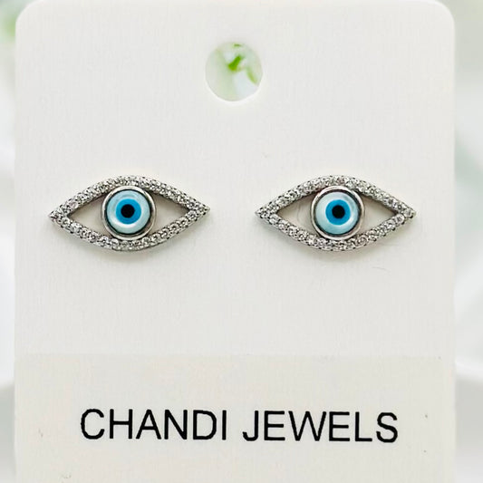Evil Eye 925 Sterling Silver Earrings ERW24