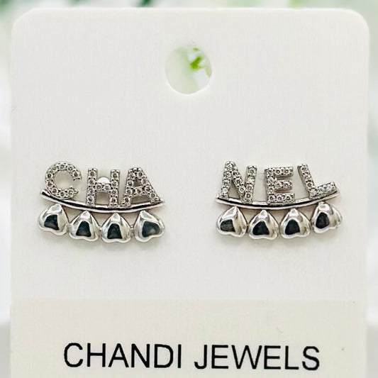 Chanel Stud 925 Sterling Silver Earrings ERW27
