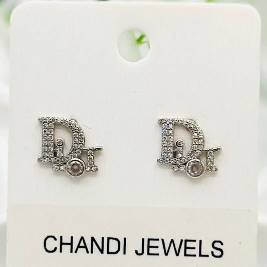 Dio,r Branded Stud 925 Sterling Silver Earrings ERW30