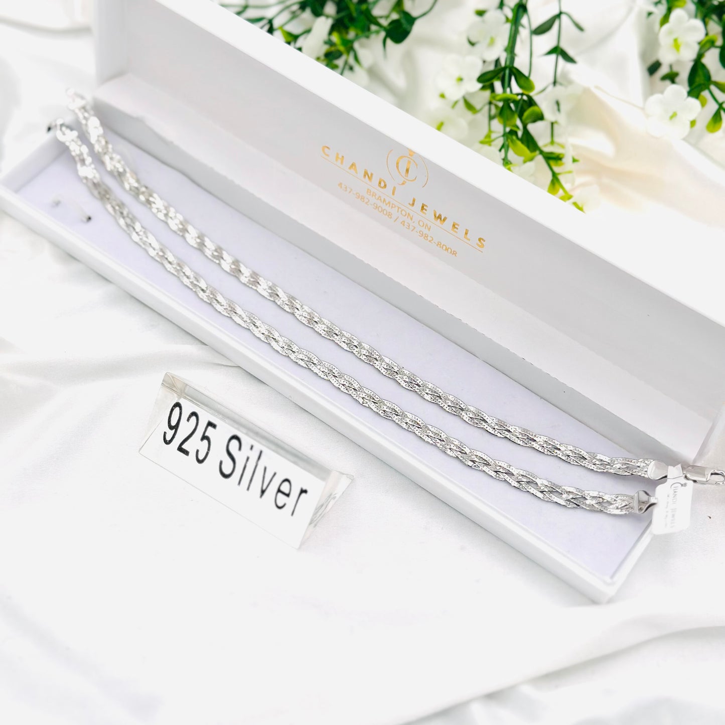 Women Rope Style 925 Sterling Silver Anklet WAS18