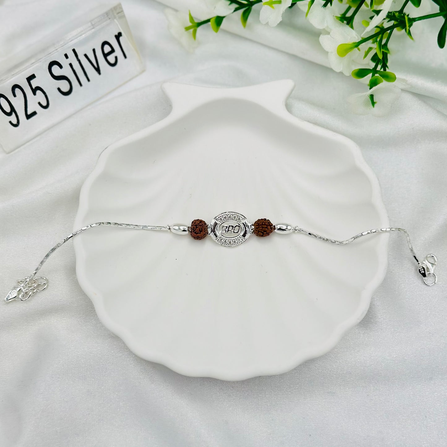 Bro Rudraksh 925 Silver Rakhi MRI41