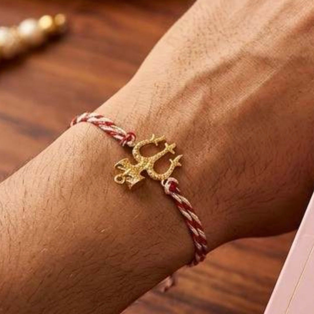 Permanent Silver 925 Rakhi thread with 22ct Gold plating SRT18