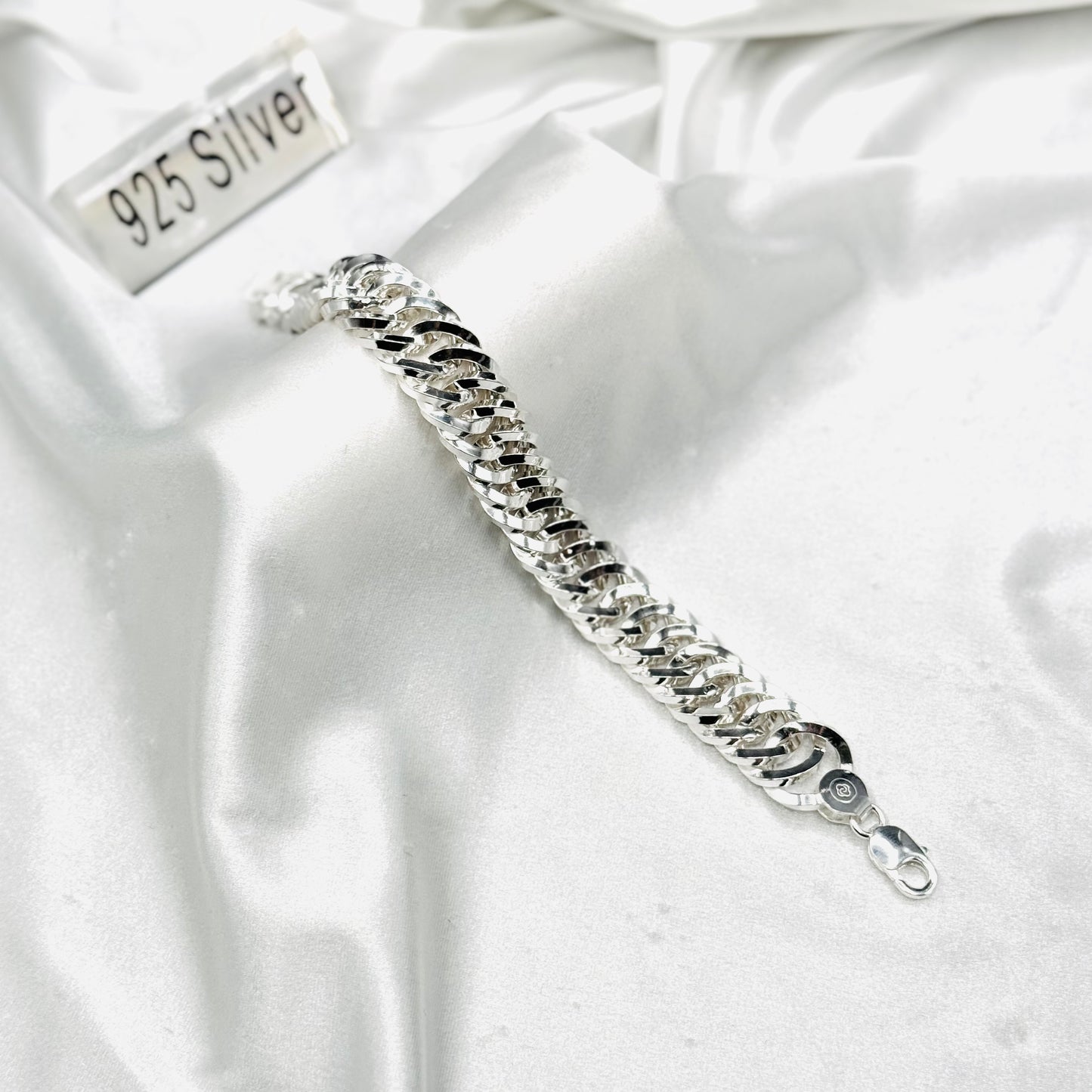 Mens Byzantine Chunky Silver Bracelet MBP33
