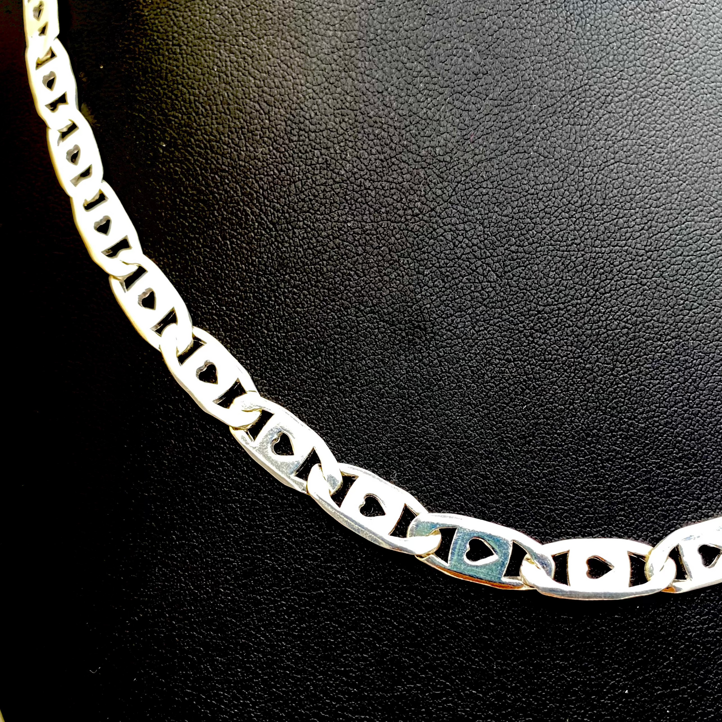 Mens Silver Mariner heart chain MCP02