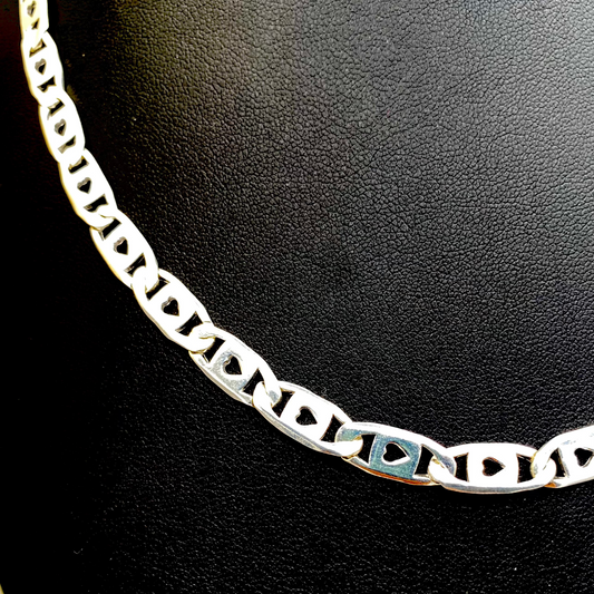 Mens Silver Mariner heart chain MCP02