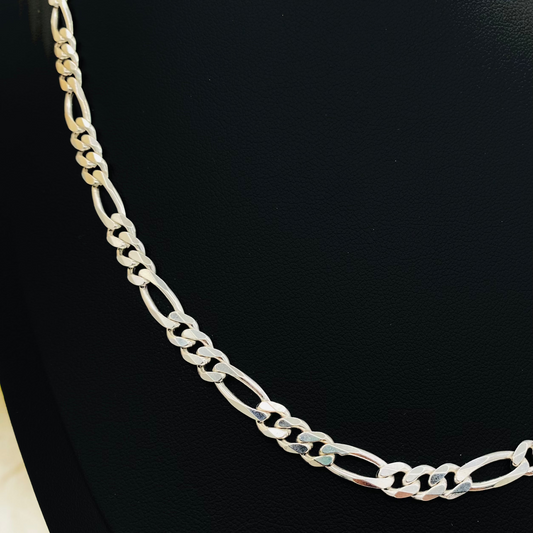 Mens Silver FIGARO Chain MCP01