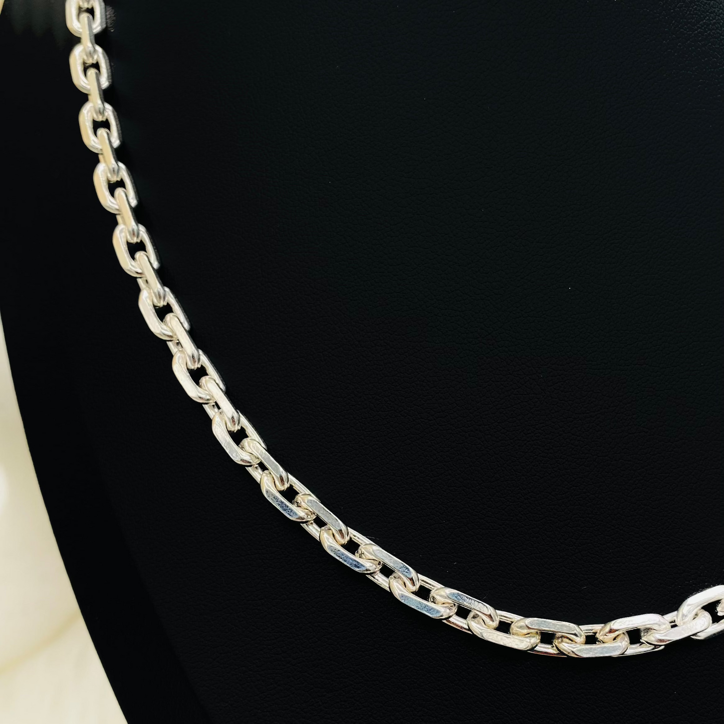 Mens Square Cable link chain in Sterling Silver MCP05