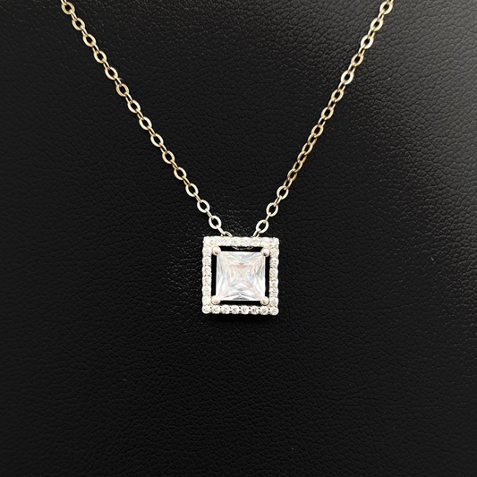 Square Solitare Necklace WNI05