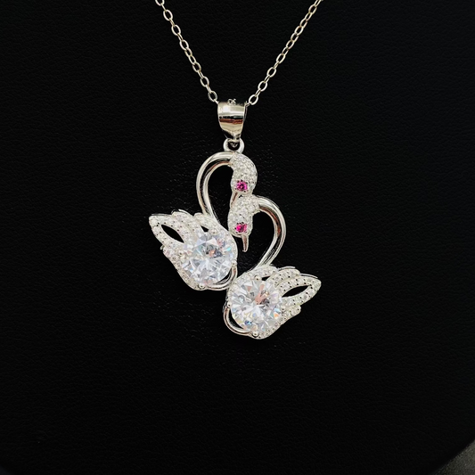 Love Swan Silver Necklace WNI14