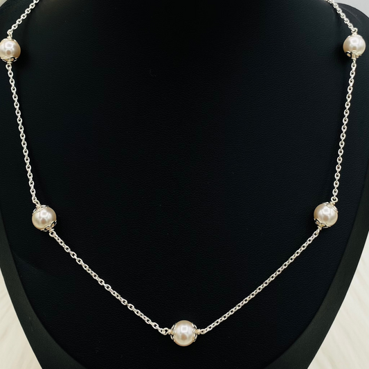 Pearl Silver Necklace WNI16