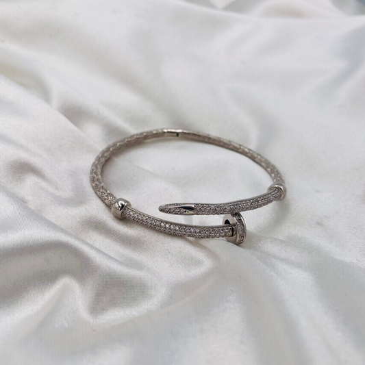 Cartier Sleek Nail Women Silver Bracelet LKB04