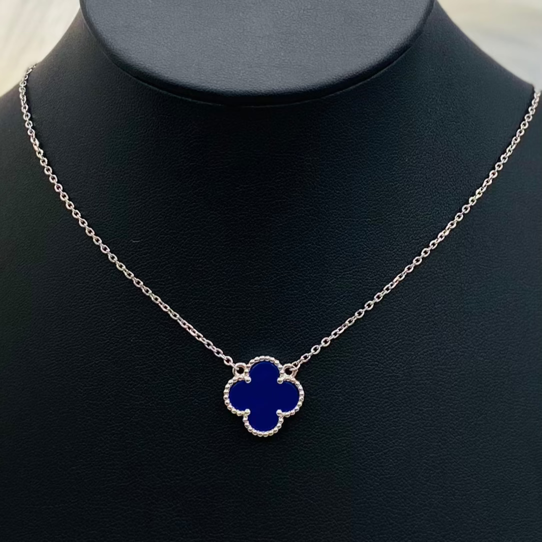 Van Cleef Single Blue Womens Silver Necklace WNV04