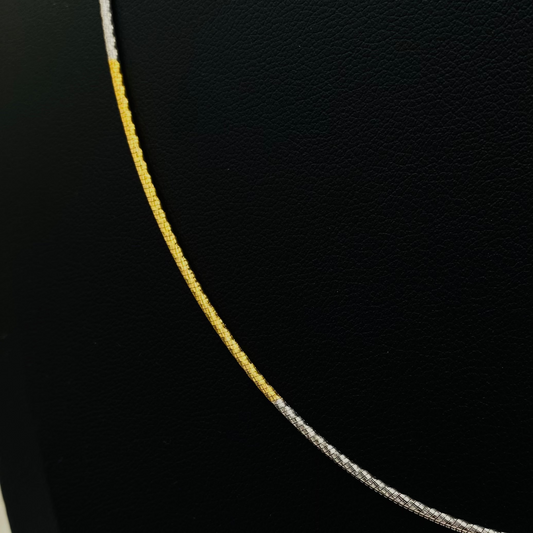 Womens Round Snake Silver Chain (Gold Polish) WCG03