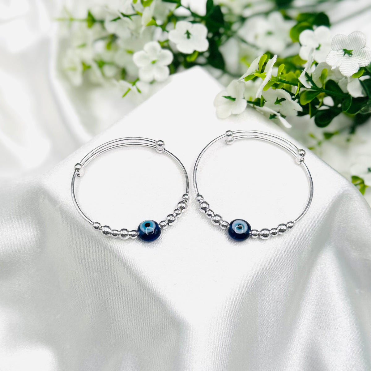Kids evil eye adjustable bracelet in 925 Silver BKS17