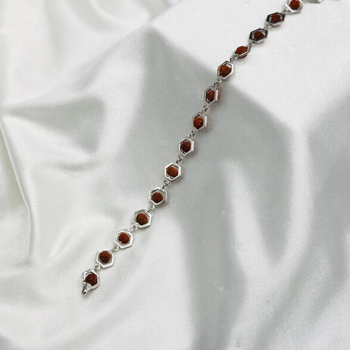 Mens Rudraksha Silver Bracelet MBP49