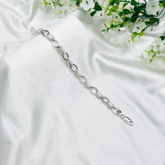 Herrenarmband Oval Belcher aus 925er Silber MBP54