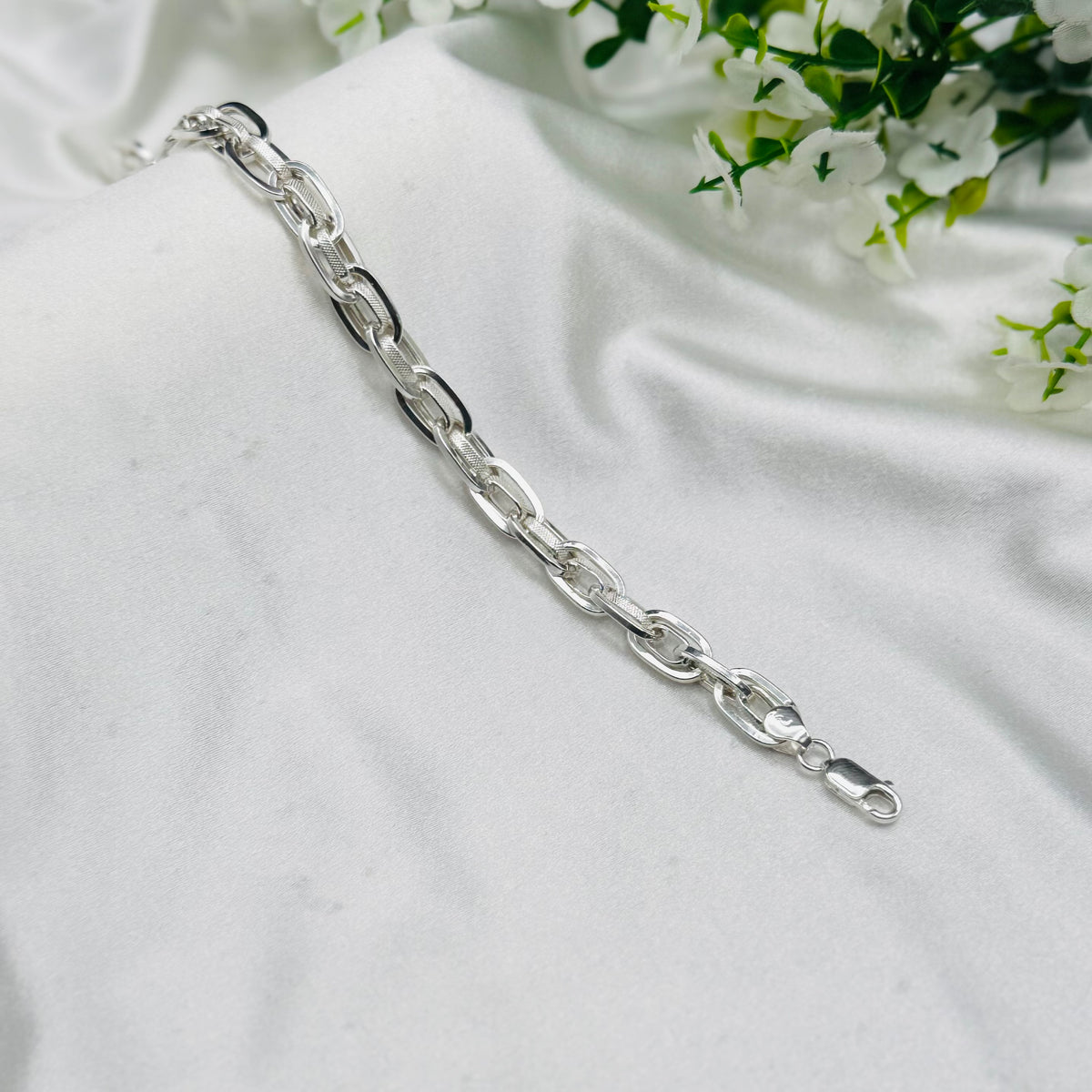 Men’s 925 Silver Double Paper Link bracelet MBP58