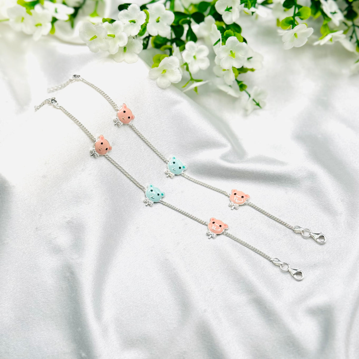 Baby 925 Sterling silver Doll charms Anklet BAI08