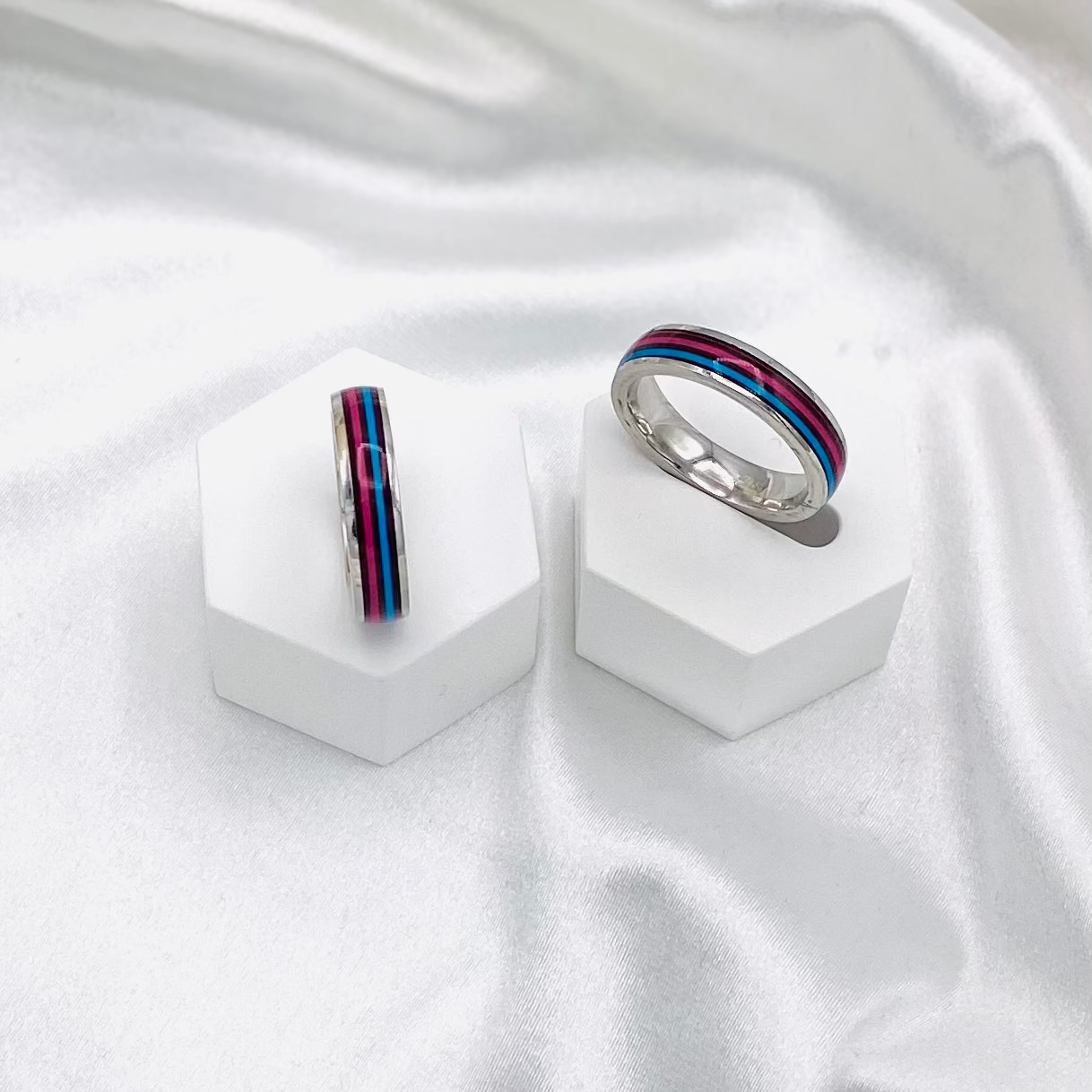 Unisex Coloured Enamel Silver Ring URS05