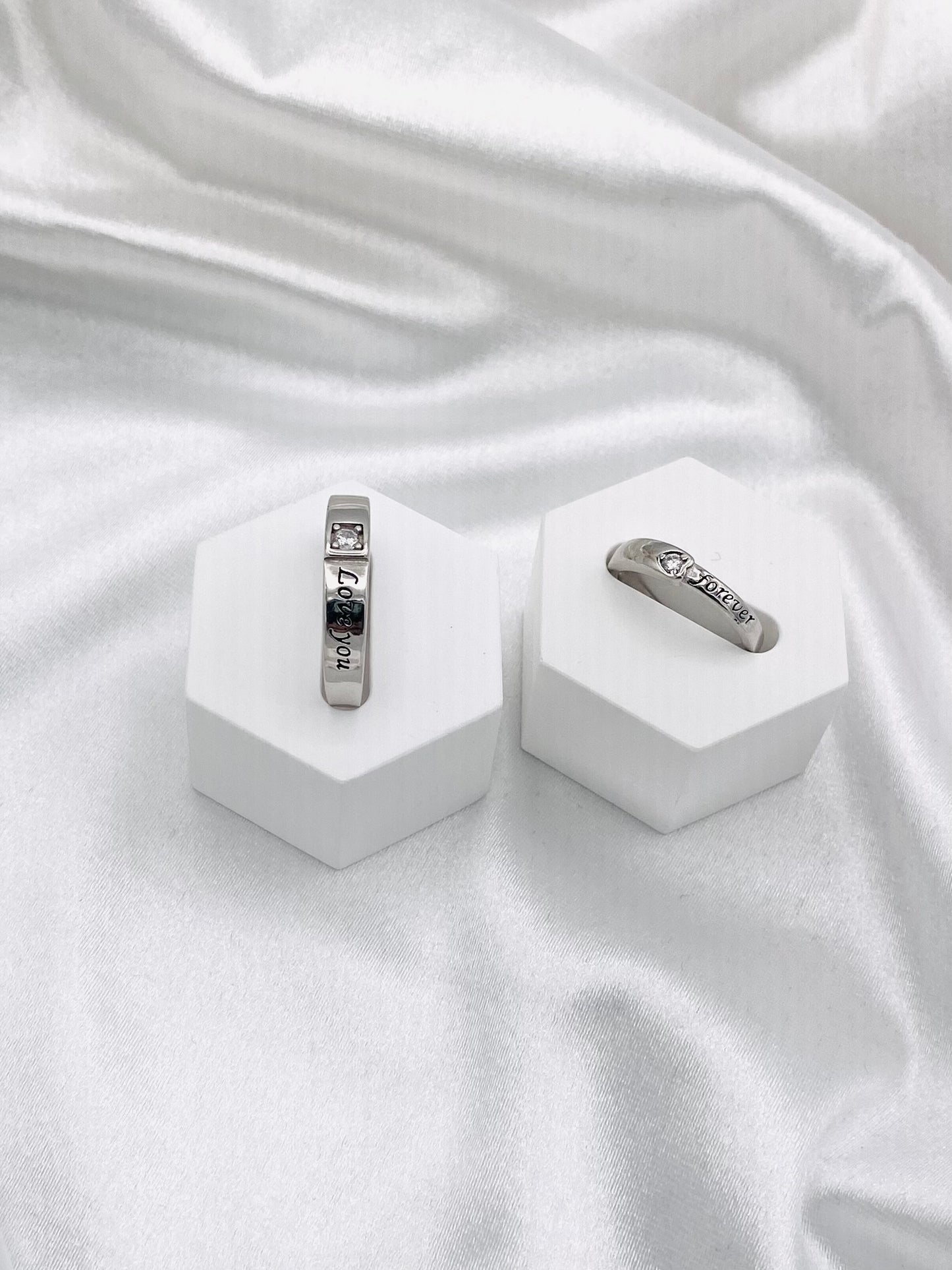 Couple Love you forever Silver Bands UR12