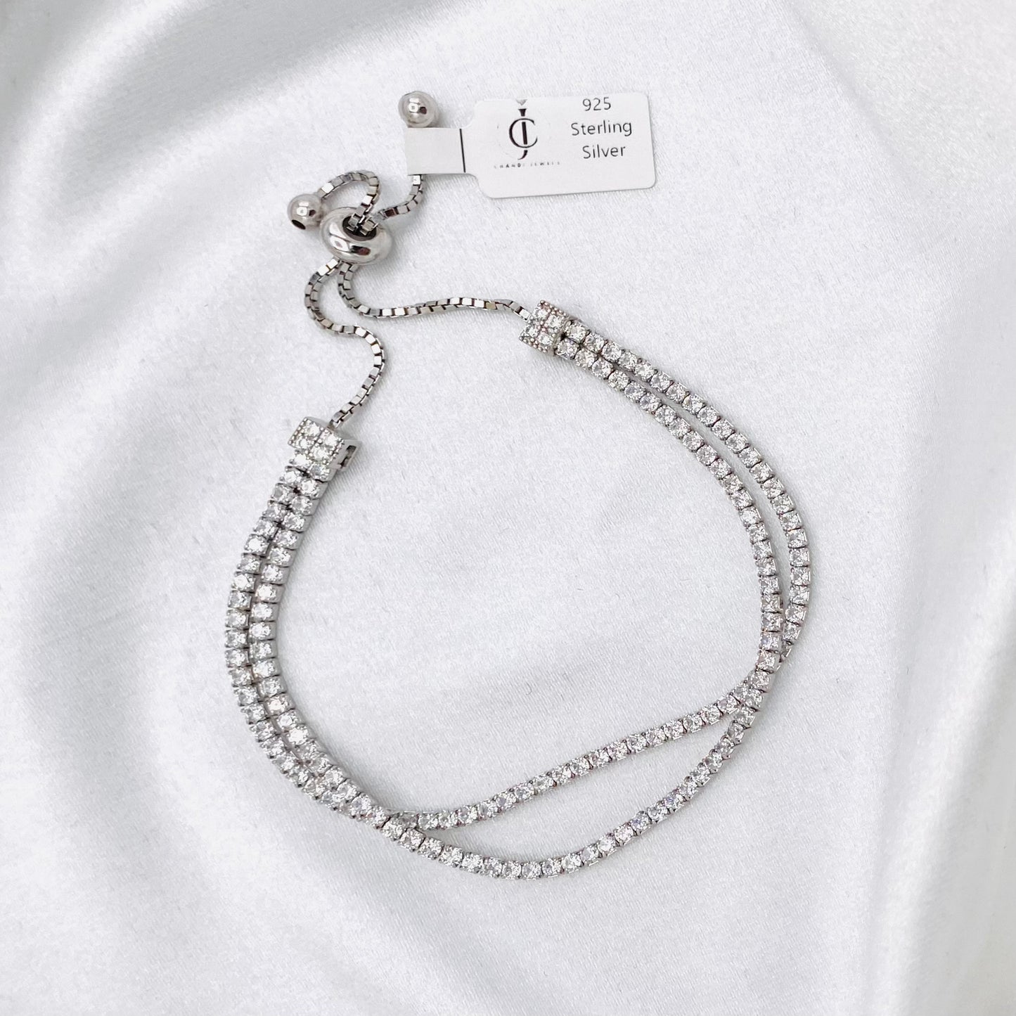 WBT04 Women Tennis Double Layered Moissanite Adjustable Bracelet With 925 Sterling Silver In Canada