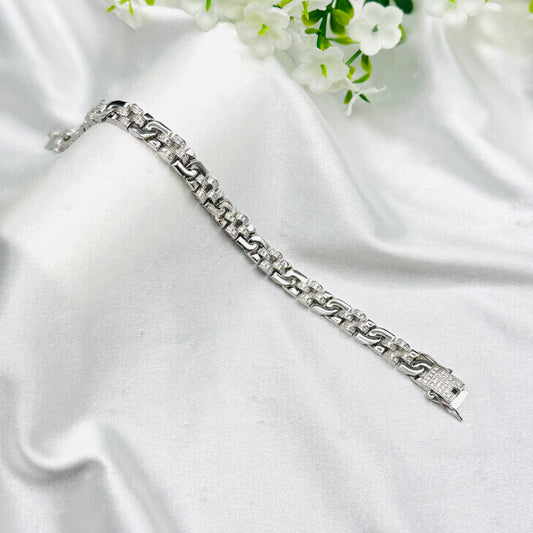 Herren-Silberarmband mit Steinen MBI18