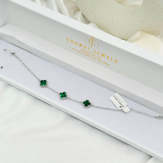 Vancleef triple Green clover bracelet WBV01