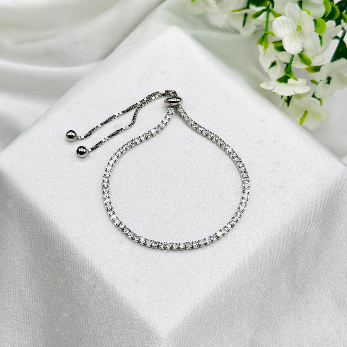 Women Adjustable Tennis Bracelet In 925 Sterling Silver WBT49