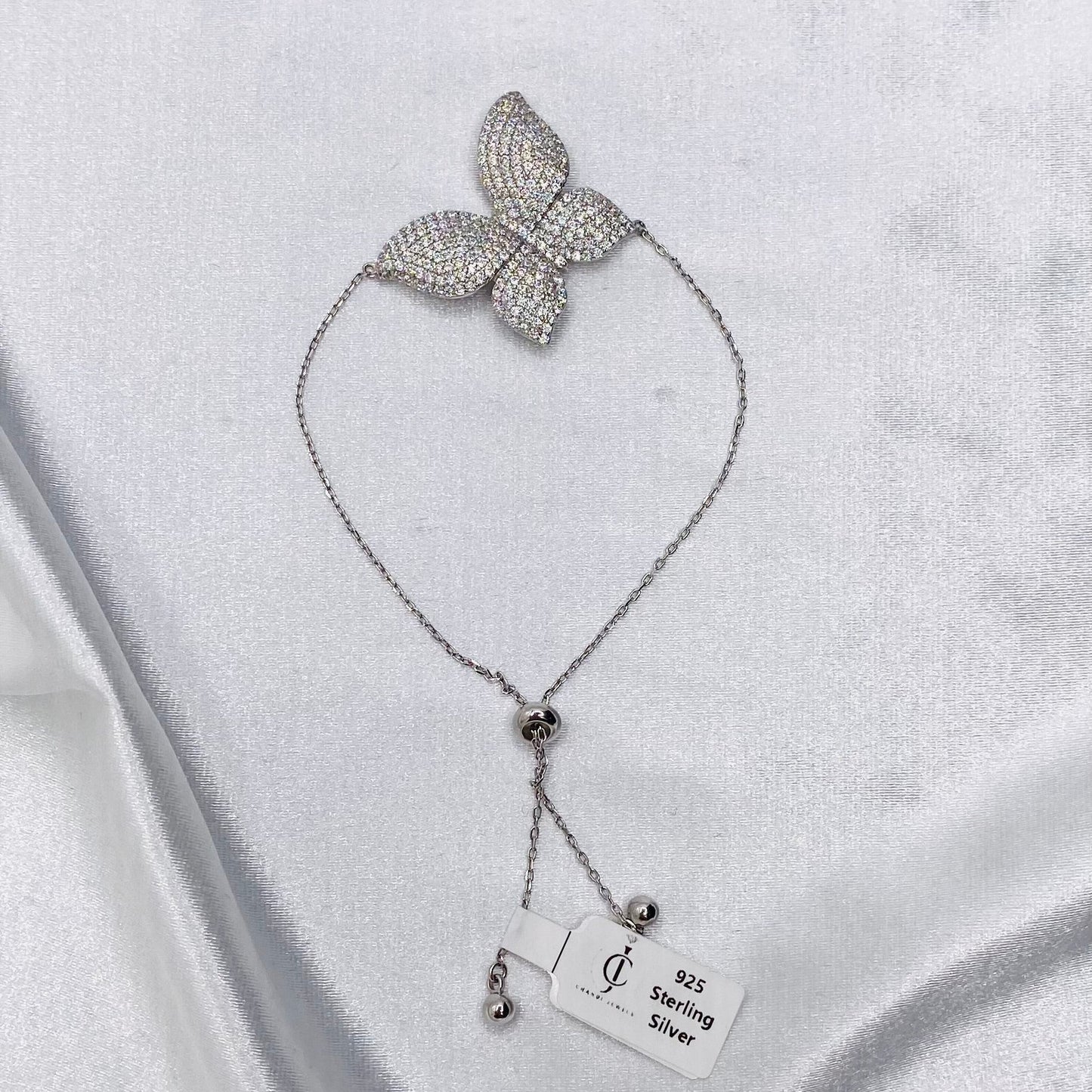 WBI10 Italian Butterfly Sterling Silver 925 Adjustable Bracelet