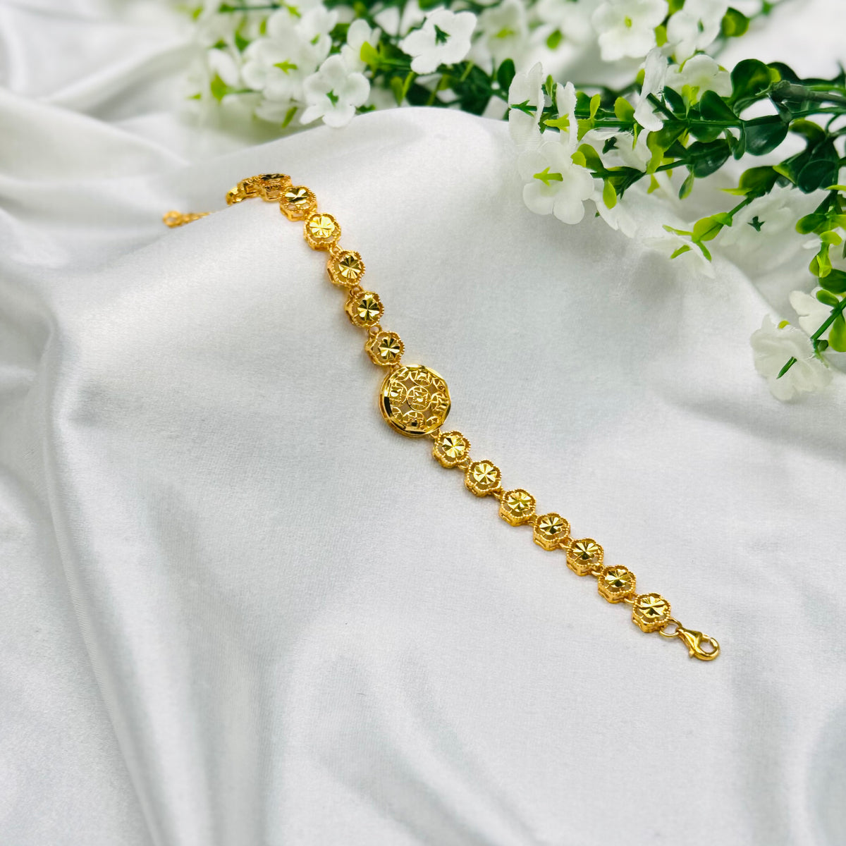 925 Silver Gold Plated Chain Bracelet WBI51