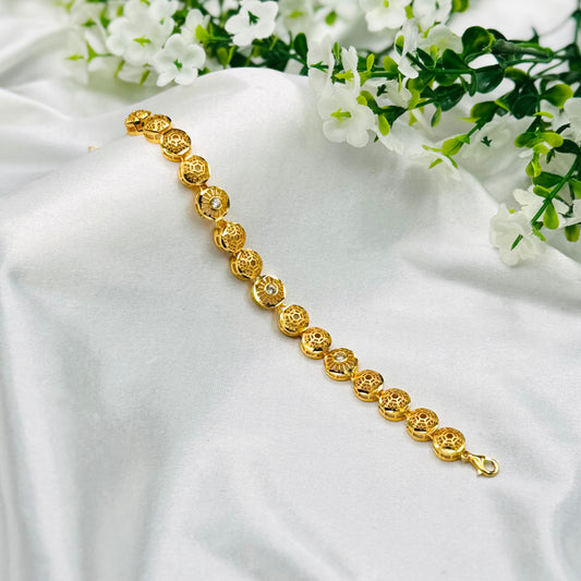 925 Silver Gold Plated Chain Bracelet WBI47