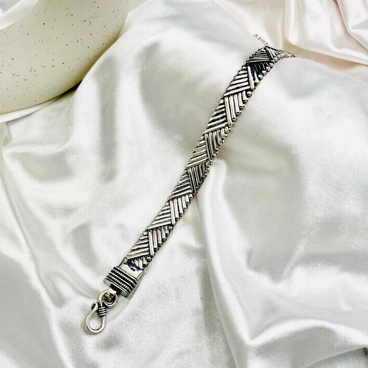 Men's Chino Link Oxidized 925 Silver Bracelet MBO07
