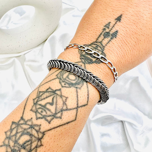 Mens Snakeart Oxidized 925 Sterling Silver Bracelet MBO01