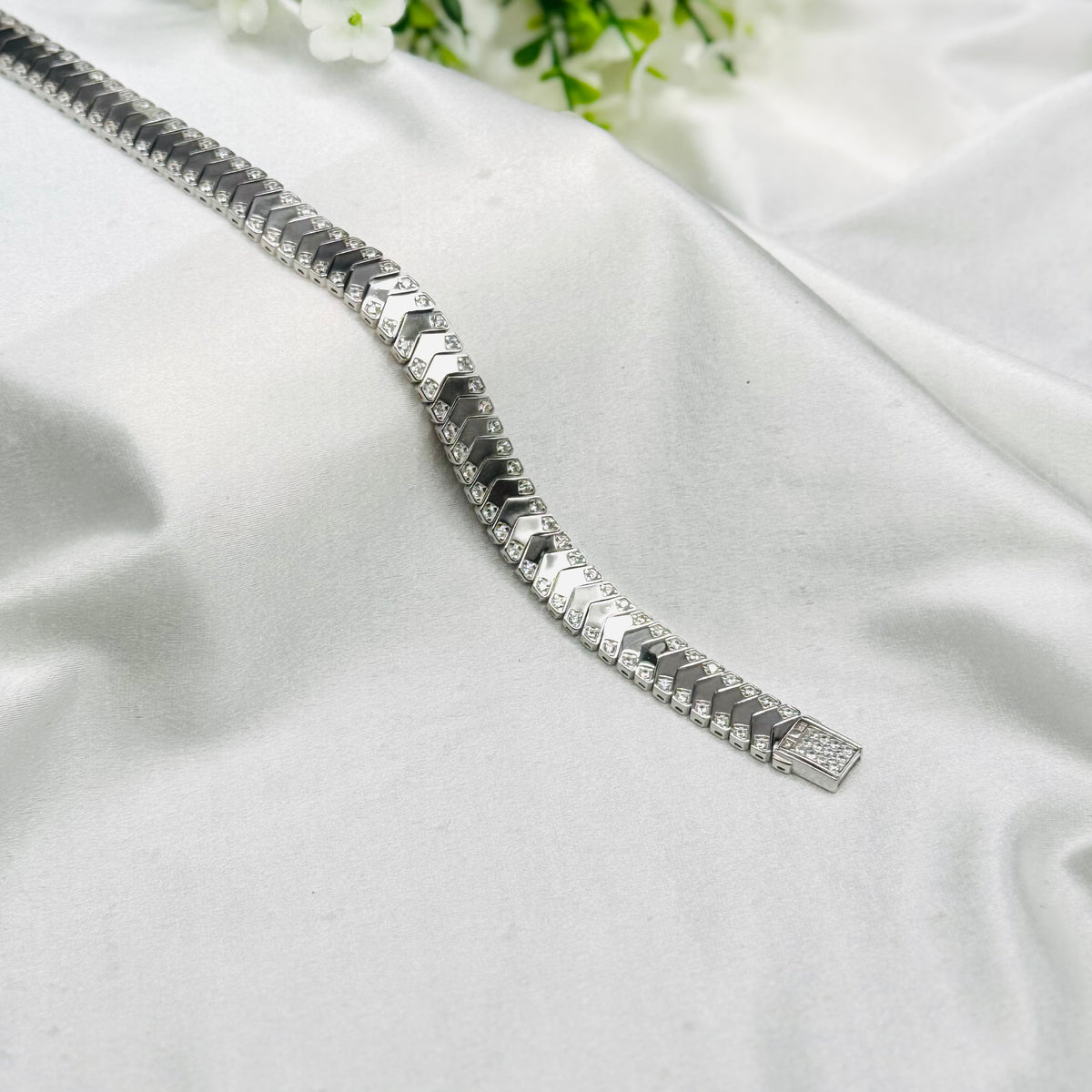 Herrenarmband aus Silber mit Steinen MBI17