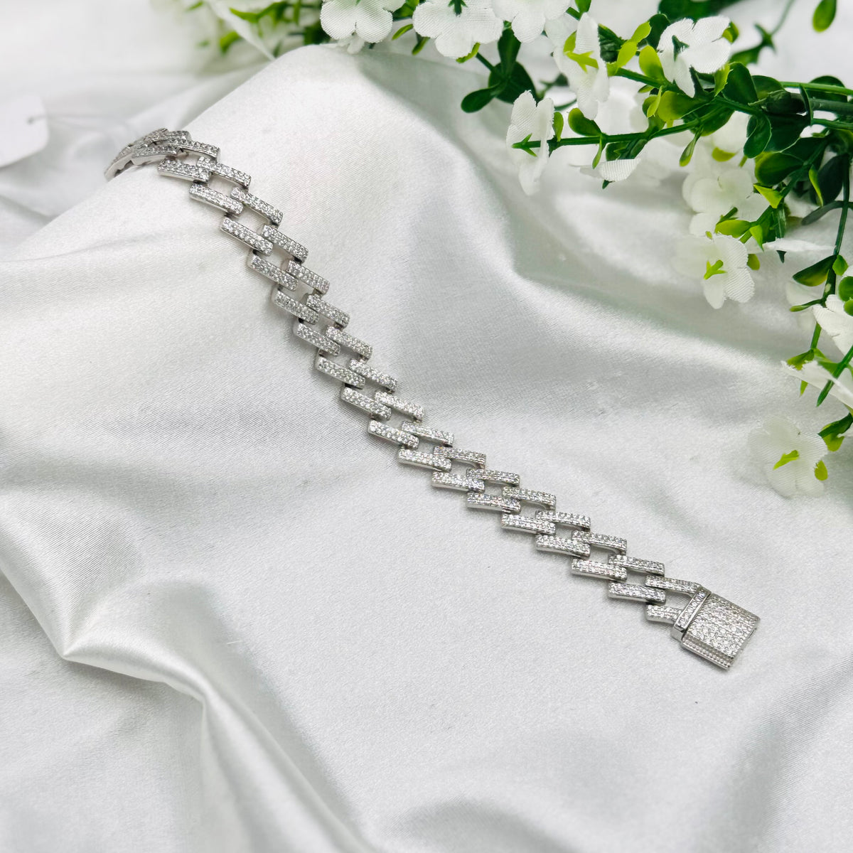 Herren-Silberarmband mit Steinen MBI26