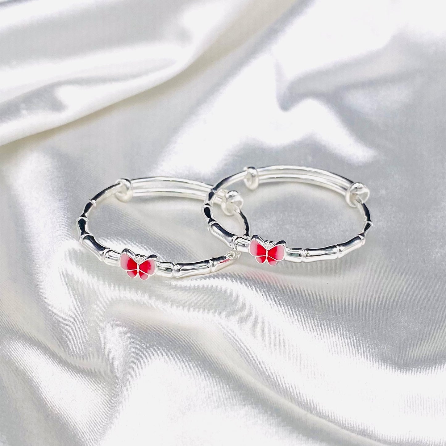 Baby Girl Pure Silver Butterfly Adjustable Bracelet BKP07