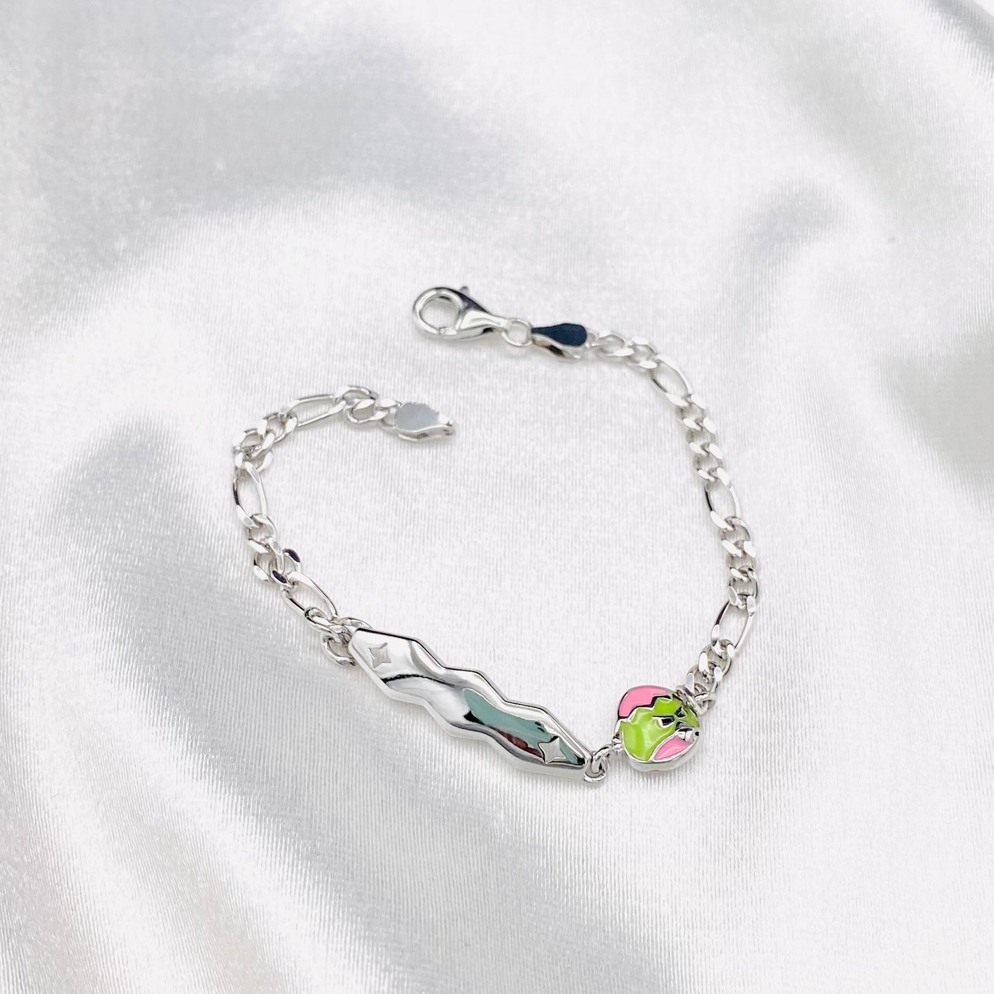 Baby 925 Silver Angry Bird Chain Bracelet BBS08
