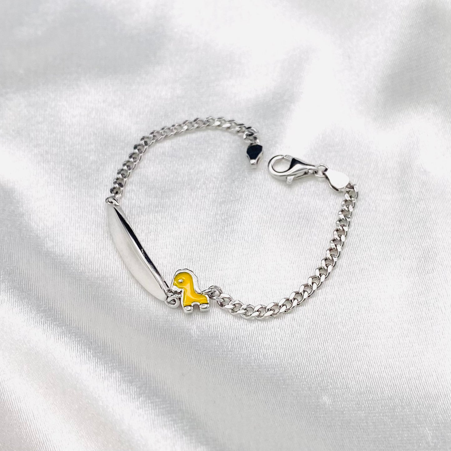 Baby 925 Silver Unicorn Bracelet with Yellow Connector BBS02
