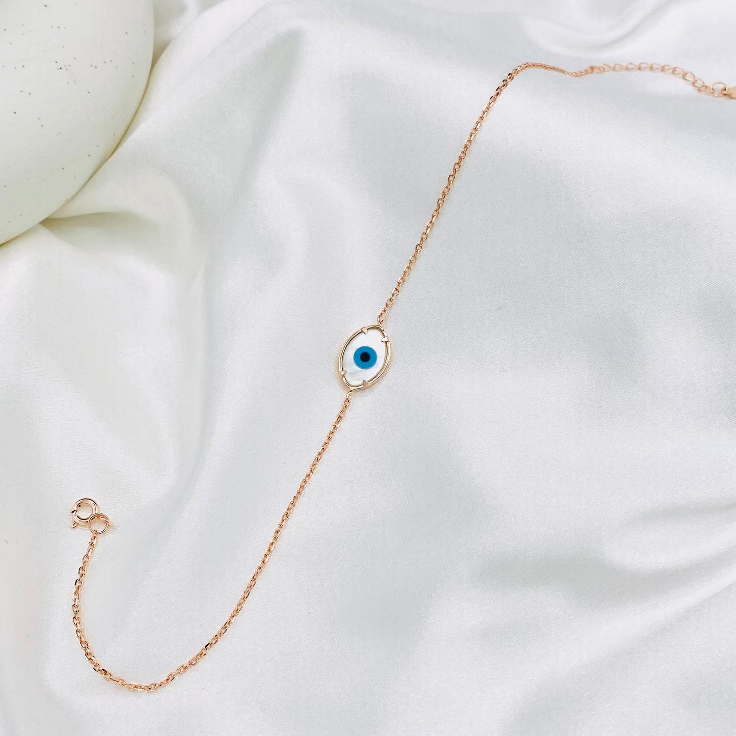 Women Rosegold Evileye 925 Sterling Silver Anklet WAR01 (SINGLE)