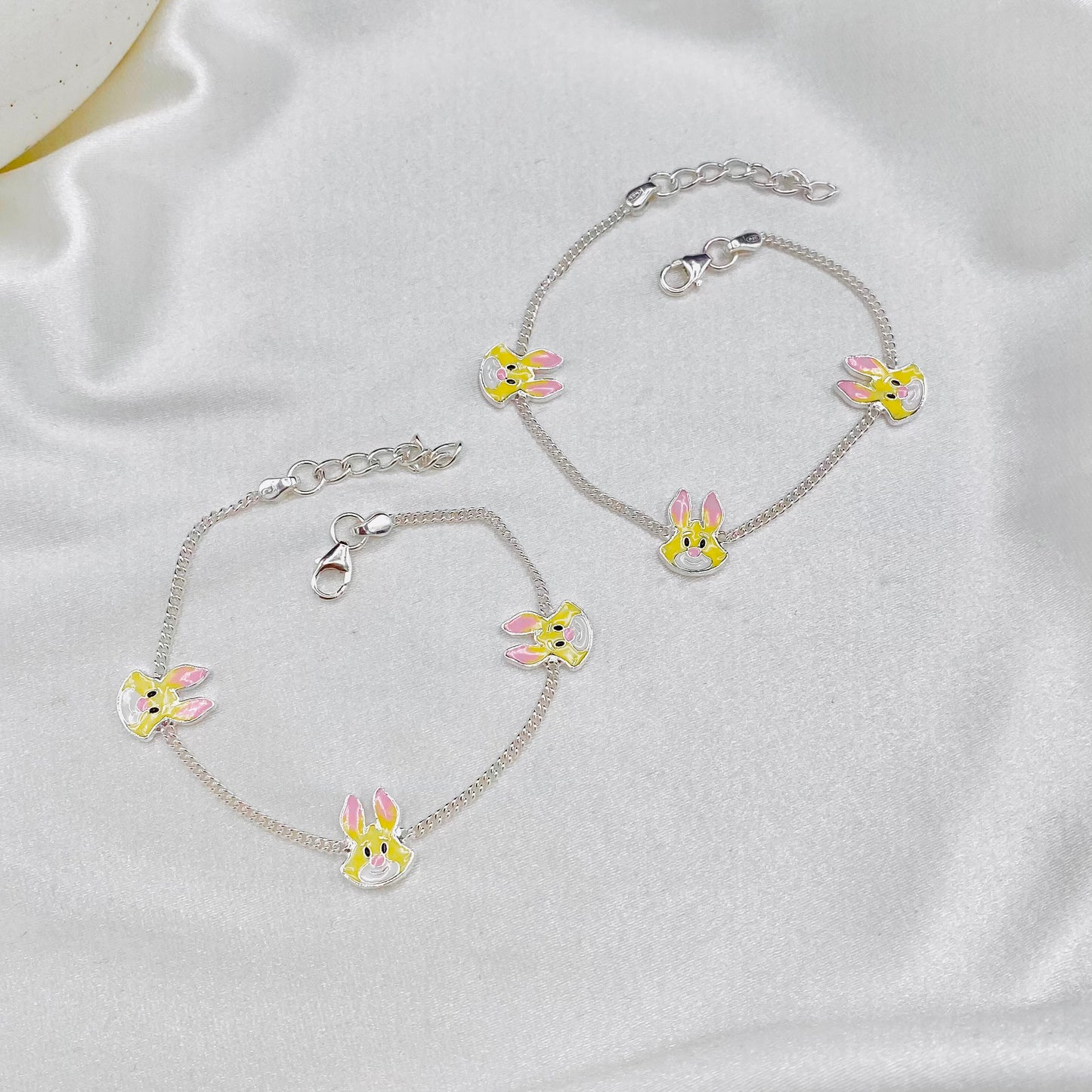 Kids 925 Sterling silver Bunny charms Anklet BAI01