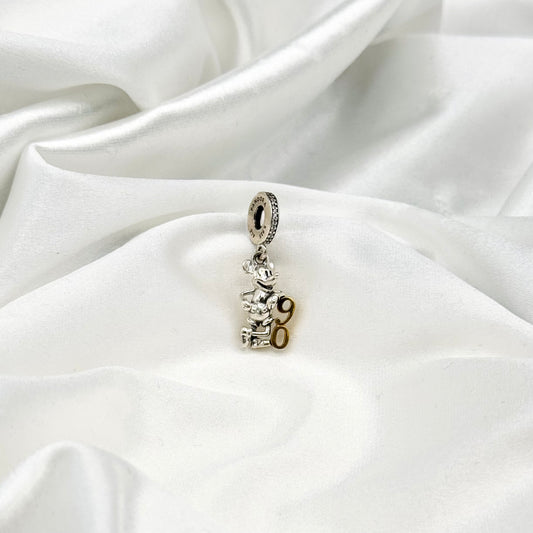 Pandora Disney Mickey Mouse 90th Anniversary Sterling Silver Dangle Charm PDC147