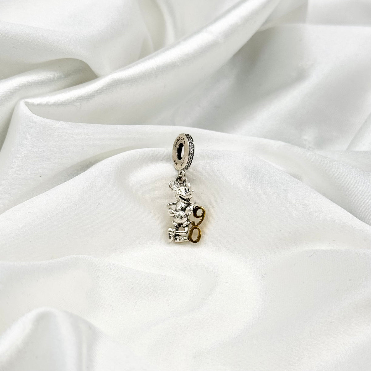 Pandora Disney Mickey Mouse 90th Anniversary Sterling Silver Dangle Charm PDC147